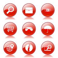 SEO Internet Sign Red Vector Button Icon Design Set 10 N8