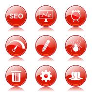 SEO Internet Sign Red Vector Button Icon Design Set 8 N8