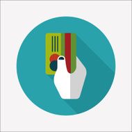 shopping credit card flat icon with long shadow eps10 N11