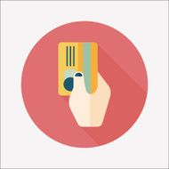 shopping credit card flat icon with long shadow eps10 N12