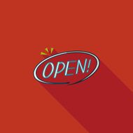shopping store sign flat icon with long shadow eps10 N92