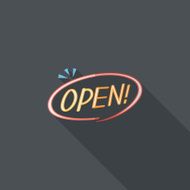 shopping store sign flat icon with long shadow eps10 N93