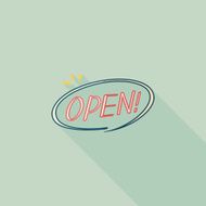 shopping store sign flat icon with long shadow eps10 N94