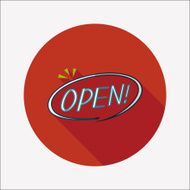 shopping store sign flat icon with long shadow eps10 N95