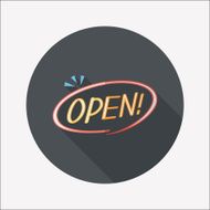 shopping store sign flat icon with long shadow eps10 N96