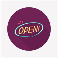 shopping store sign flat icon with long shadow eps10 N97