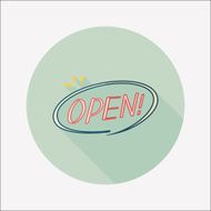 shopping store sign flat icon with long shadow eps10 N98