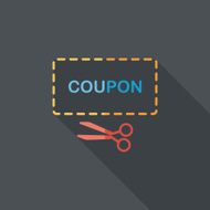 shopping sale coupon flat icon with long shadow eps10 N24