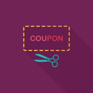 shopping sale coupon flat icon with long shadow eps10 N25