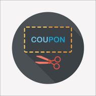 shopping sale coupon flat icon with long shadow eps10 N27