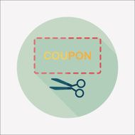 shopping sale coupon flat icon with long shadow eps10 N28