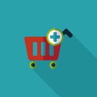 shopping cart flat icon with long shadow eps10 N64