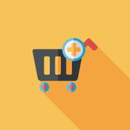shopping cart flat icon with long shadow eps10 N65