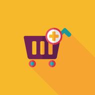 shopping cart flat icon with long shadow eps10 N66