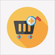 shopping cart flat icon with long shadow eps10 N69