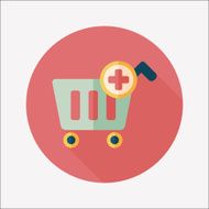 shopping cart flat icon with long shadow eps10 N71