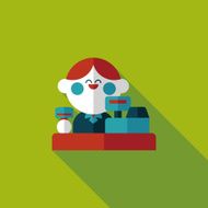 shopkeeper flat icon with long shadow eps10 N6