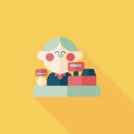 shopkeeper flat icon with long shadow eps10 N7