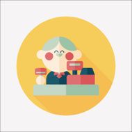shopkeeper flat icon with long shadow eps10 N8