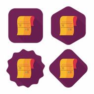 shopping credit card bill flat icon with long shadow eps10 N27