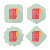 shopping credit card bill flat icon with long shadow eps10 N28