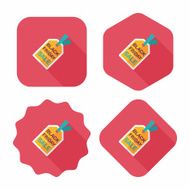 shopping sale price tag flat icon with long shadow eps10 N74
