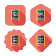 shopping sale sign flag flat icon with long shadow eps10 N42