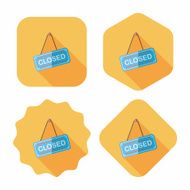 shopping store sign flat icon with long shadow eps10 N99