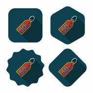 shopping sale price tag flat icon with long shadow eps10 N76
