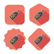 shopping sale price tag flat icon with long shadow eps10 N77