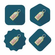 shopping sale price tag flat icon with long shadow eps10 N79