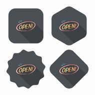 shopping store sign flat icon with long shadow eps10 N101