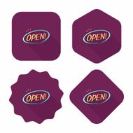 shopping store sign flat icon with long shadow eps10 N102