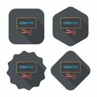 shopping sale coupon flat icon with long shadow eps10 N30