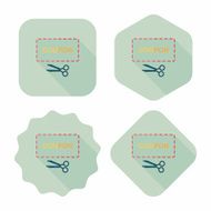 shopping sale coupon flat icon with long shadow eps10 N31