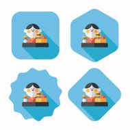 shopkeeper flat icon with long shadow eps10 N9