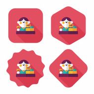 shopkeeper flat icon with long shadow eps10 N10
