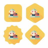 shopkeeper flat icon with long shadow eps10 N11