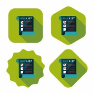 shopping list flat icon with long shadow eps10 N22