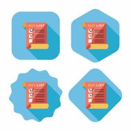 shopping list flat icon with long shadow eps10 N23