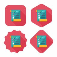 shopping list flat icon with long shadow eps10 N24