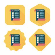 shopping list flat icon with long shadow eps10 N25