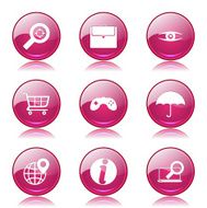 SEO Internet Sign Pink Vector Button Icon Design Set 10 N9