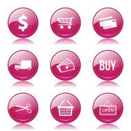 Shopping Sign Pink Vector Button Icon Design Set N10