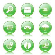 SEO Internet Sign Green Vector Button Icon Design Set 10 N10