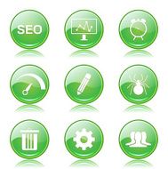 SEO Internet Sign Green Vector Button Icon Design Set 8 N10