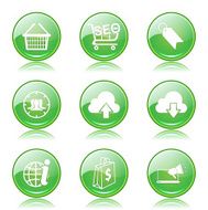 SEO Internet Sign Green Vector Button Icon Design Set 7 N9