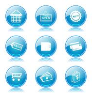 Shopping Sign Blue Vector Button Icon Design Set 2 N9
