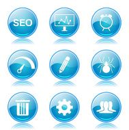 SEO Internet Sign Blue Vector Button Icon Design Set 8 N9