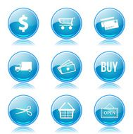 Shopping Sign Blue Vector Button Icon Design Set N9